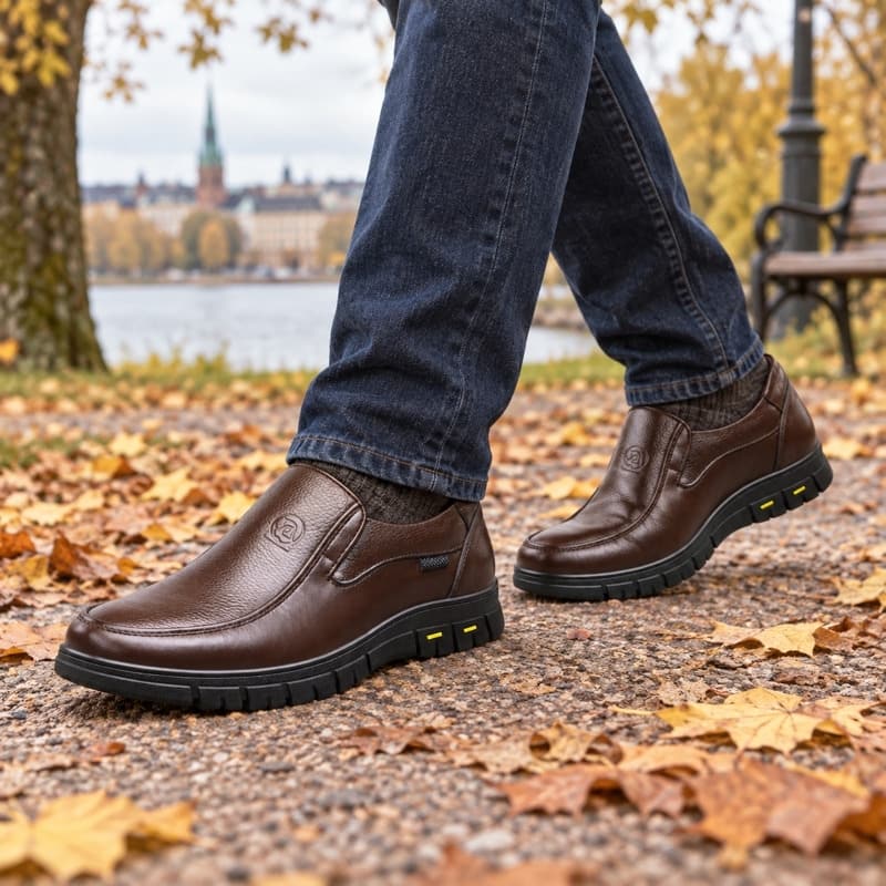 Slip-on-skor i skinn för herr - bild 2