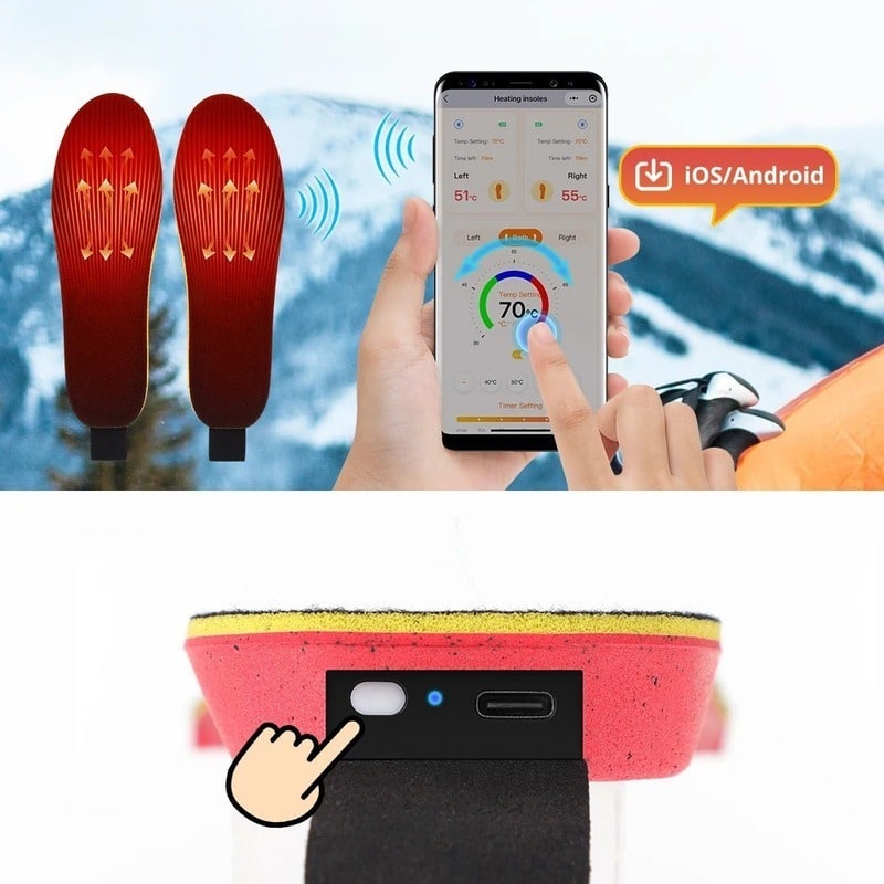 Värmesula med inbyggd värmemodul och laddningsport.