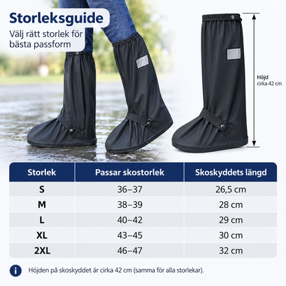 Höga regnöverdrag för skor